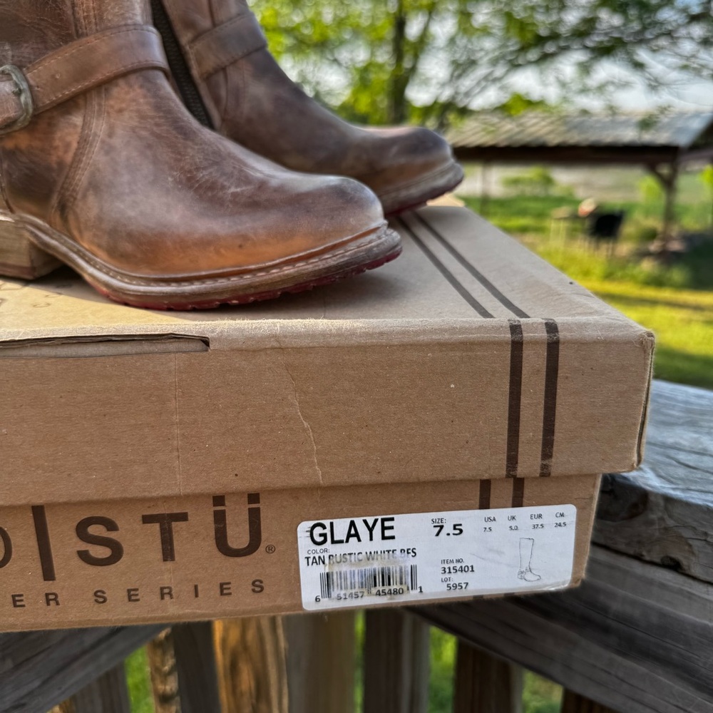 Bed Stu Brown Glaye Knee-High Heeled Boots - Picture 4 of 5